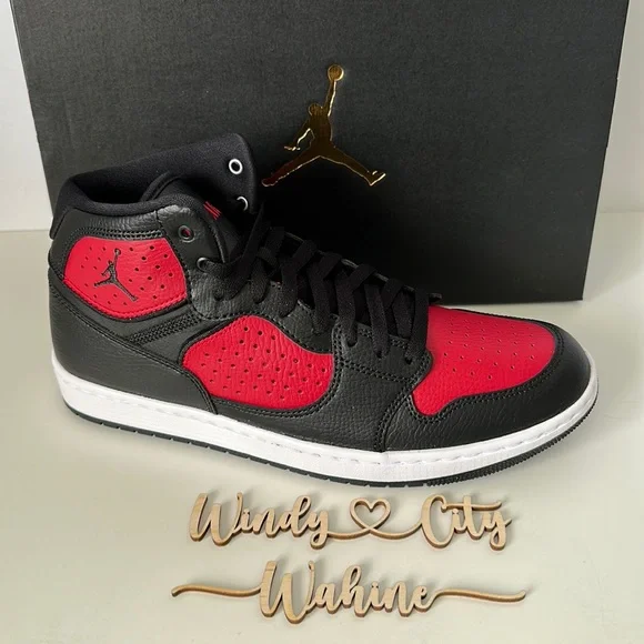 NWT Nike Men’s Jumpman Jordan Access Black/Gym Red-White Air Jordan Access Black Gym Bred Red White Sneakers Shoes  main image 2